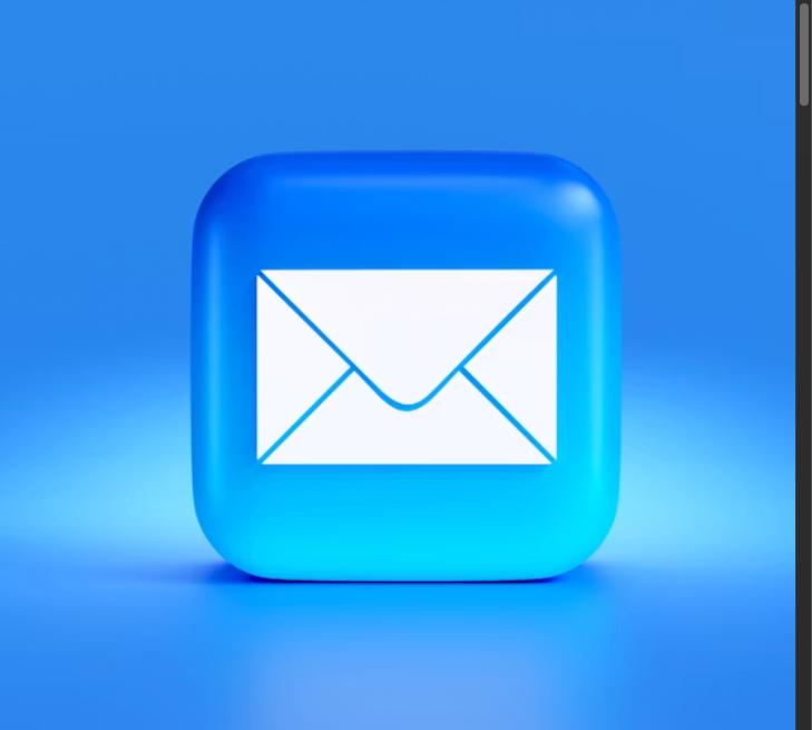 3D blue email envelope icon representing sending an email application