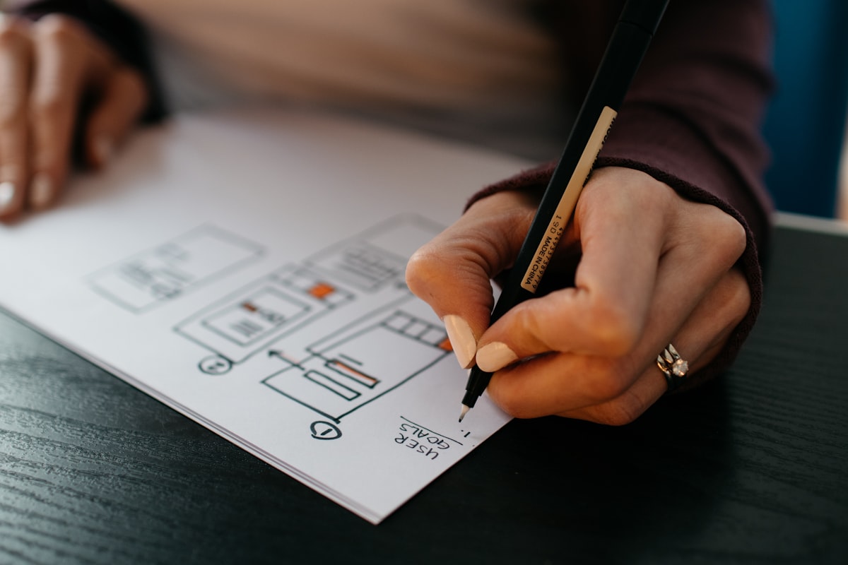 UX designer sketching wireframes and creating user experience portfolio for resume - ux designer resume that gets portfolio reviews