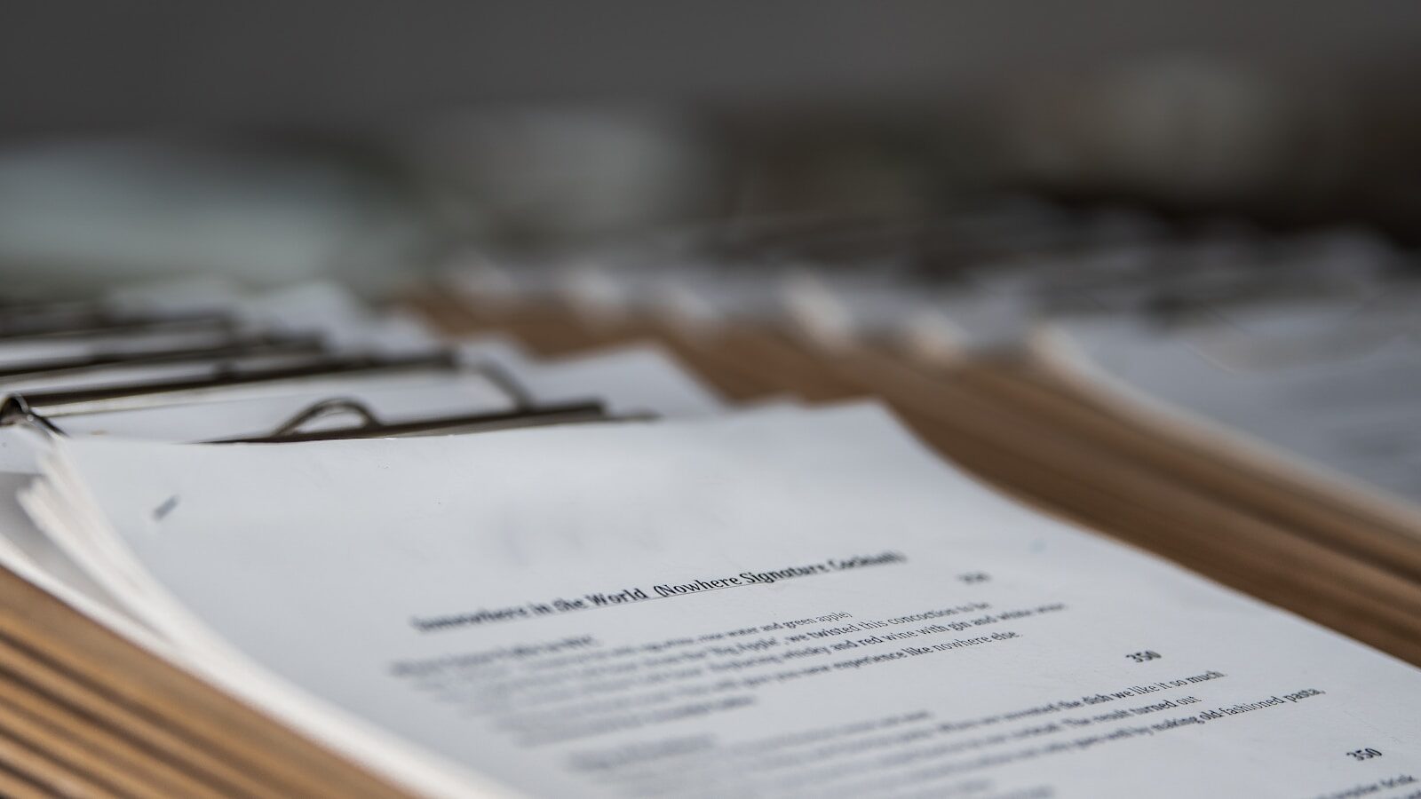 Employment background checks paperwork and clipboard for a new job