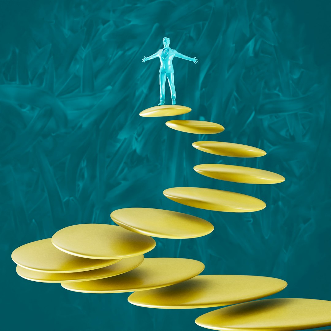 Illustration of a career path for an office worker, representing careers in demand