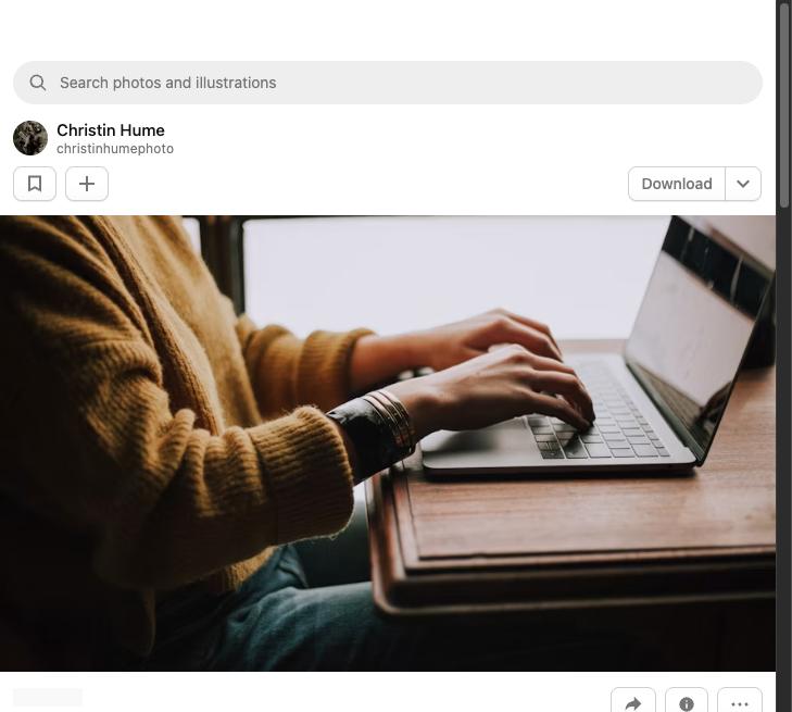 Person typing on a laptop while job searching